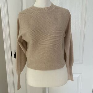 Pink Rose Beige Cropped Lightweight Swester
